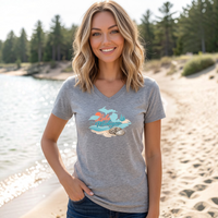 "Lake Michigan Petoskey Stone"Women's V-Neck