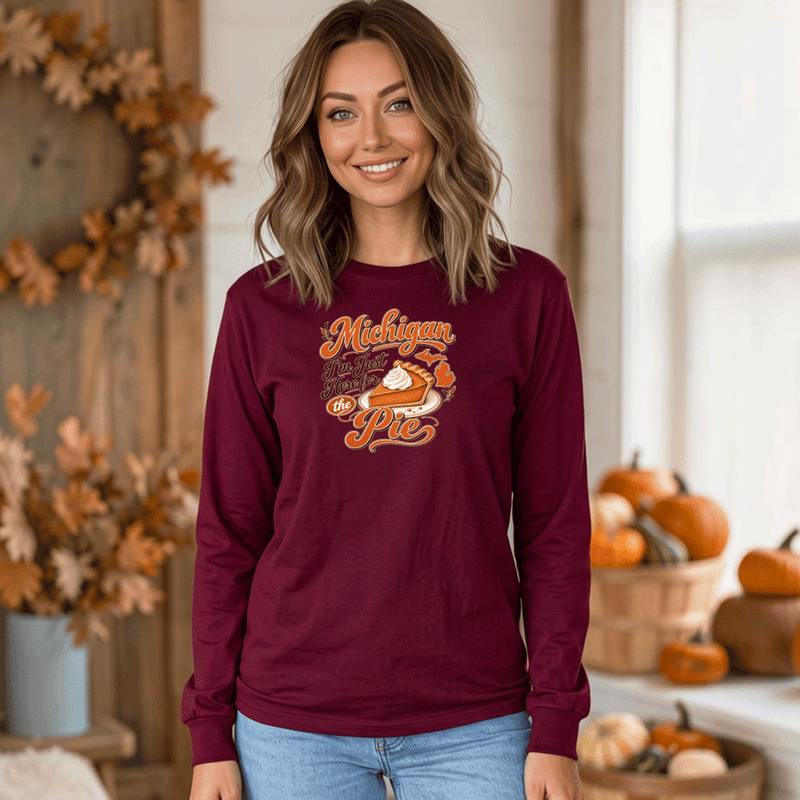 "Michigan Pie"Relaxed Fit Long Sleeve Unisex T-Shirt