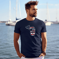 "Michigan Flag Peace"Men's Crew T-Shirt