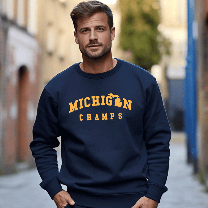 "Michigan Champs"Men's Classic Crew Sweatshirt