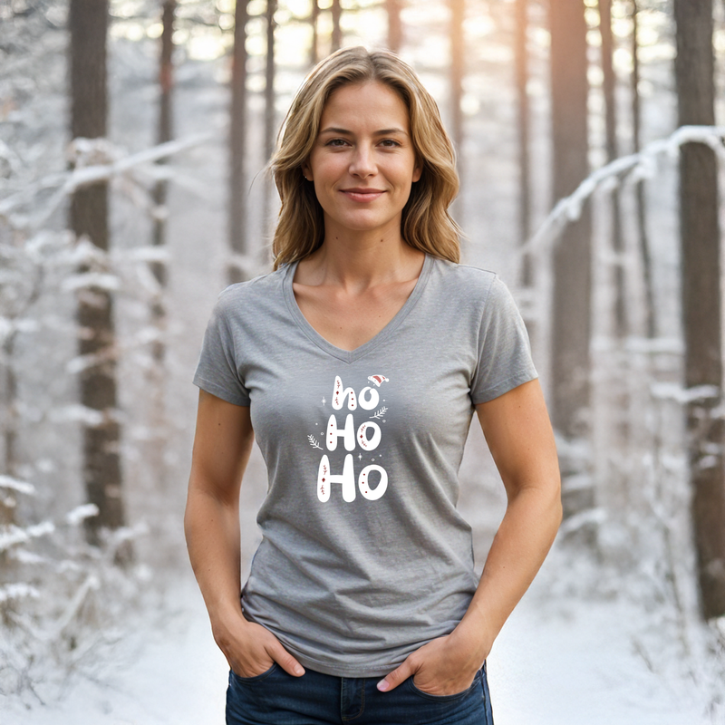 "Ho Ho Ho"Women's V-Neck