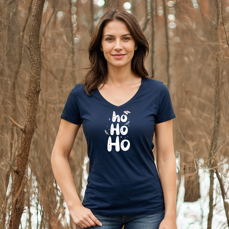 "Ho Ho Ho"Women's V-Neck