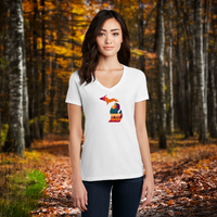"Falling For Michigan"Women's V-Neck