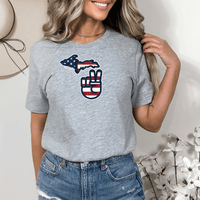 "Michigan Flag Peace"Relaxed Fit Crew Unisex T-Shirt