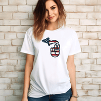 "Michigan Flag Peace"Relaxed Fit Crew Unisex T-Shirt