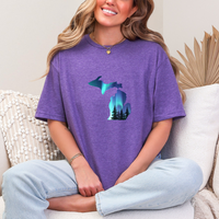 "Michigan Northern Lights"Relaxed Fit Crew Unisex T-Shirt