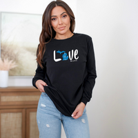 "Love MI Blue Plaid"Relaxed Fit Long Sleeve Unisex T-Shirt