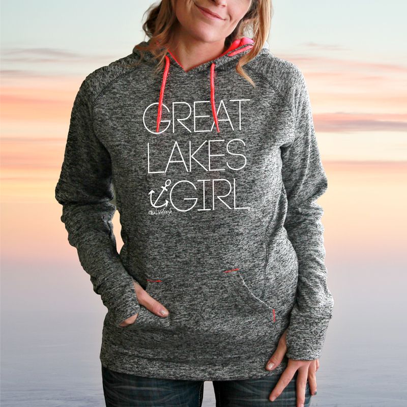 "Great Lakes Girl"Women's 2 Tone Fashion Hoodie CLEARANCE
