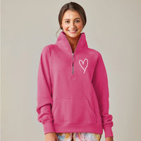 "Little Love"Ladies Boxy 1/2 Zip Fleece
