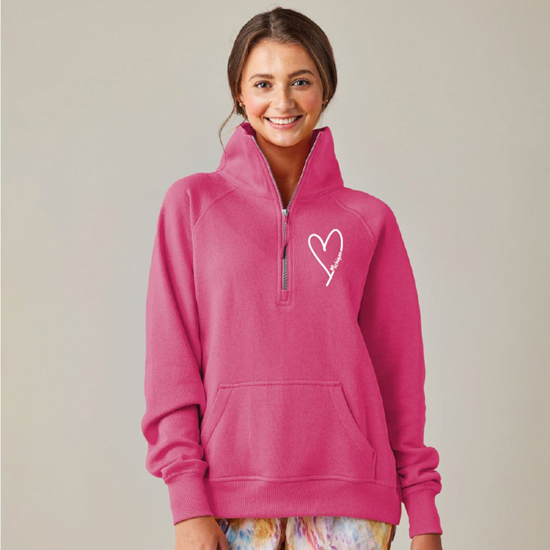 "Little Love"Ladies Boxy 1/2 Zip Fleece