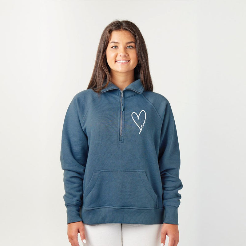 "Little Love"Ladies Boxy 1/2 Zip Fleece