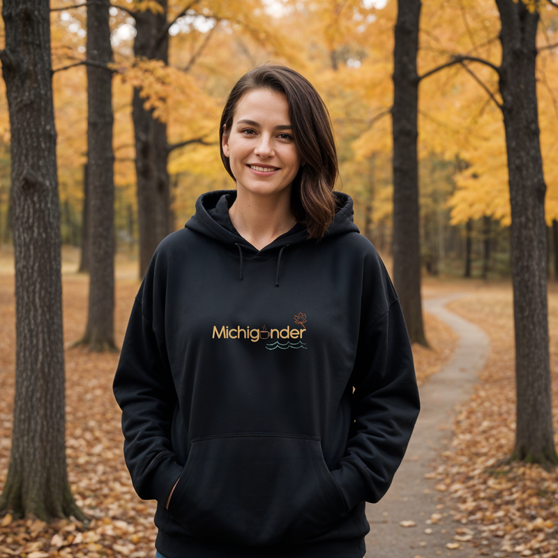 "Fall Michigander"Relaxed Fit Classic Unisex Hoodie