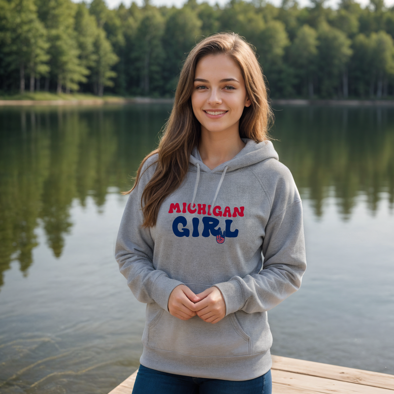 "Michigan Girl Peace"Relaxed Fit Classic Hoodie