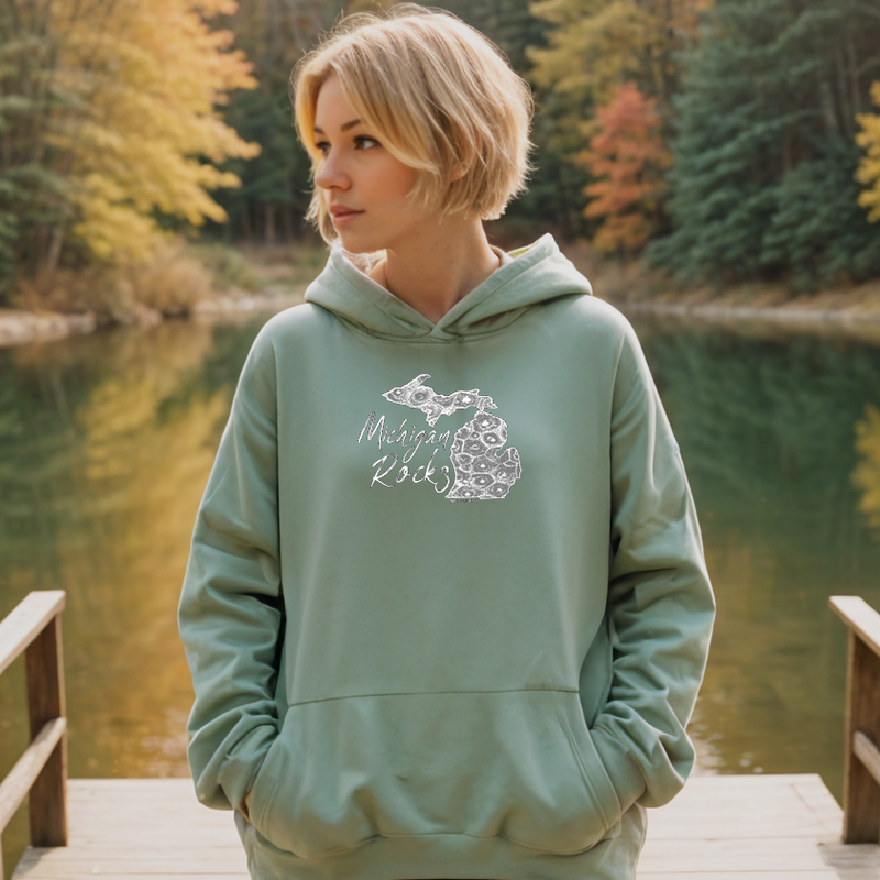 "Michigan Rocks Petoskey Stone"Relaxed Fit Classic Unisex Hoodie