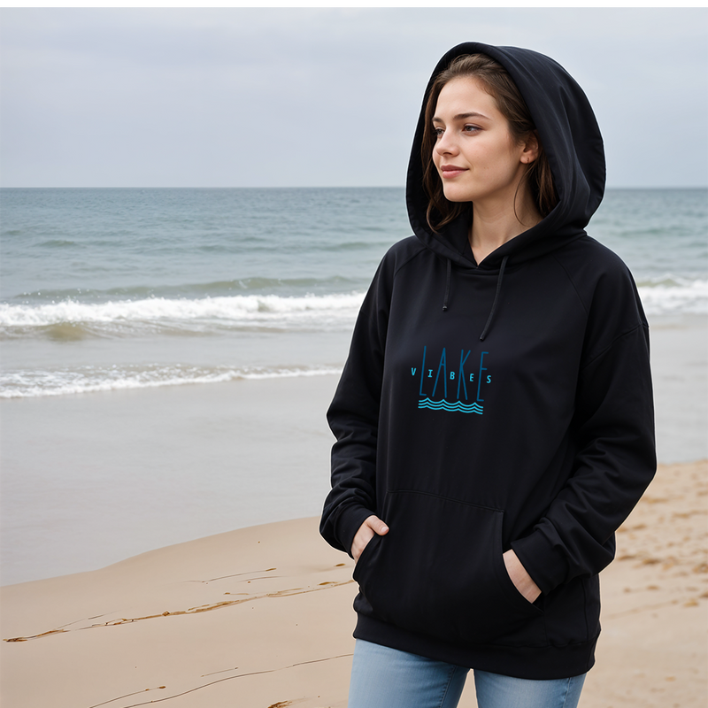 "Good Vibes &Lake Tides"Relaxed Fit Classic Unisex Hoodie
