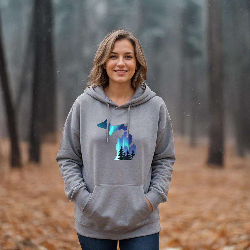 "Michigan Northern Lights"Relaxed Fit Classic Unisex Hoodie