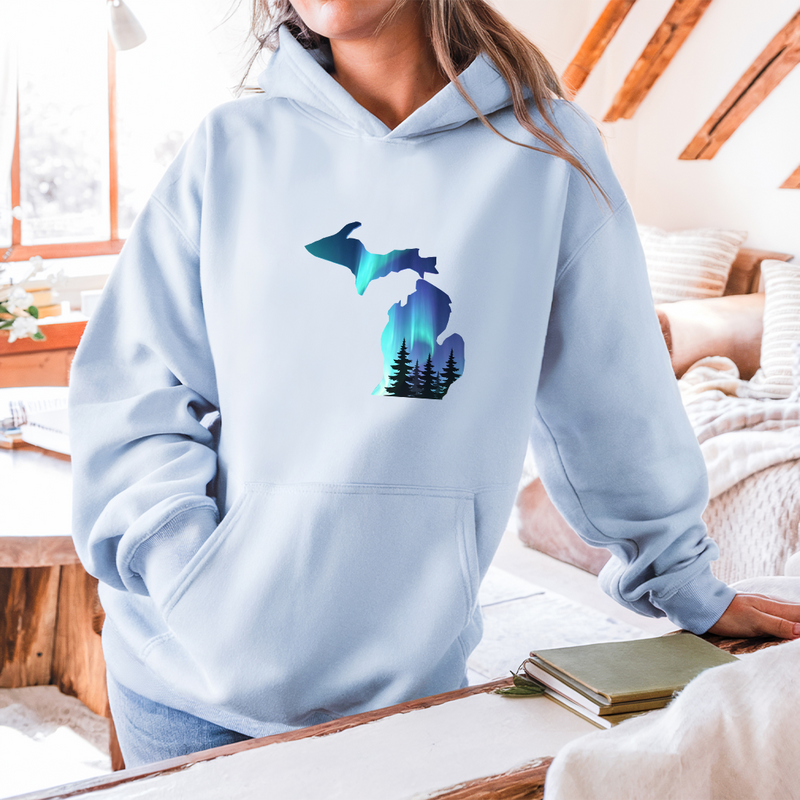"Michigan Northern Lights"Relaxed Fit Classic Unisex Hoodie