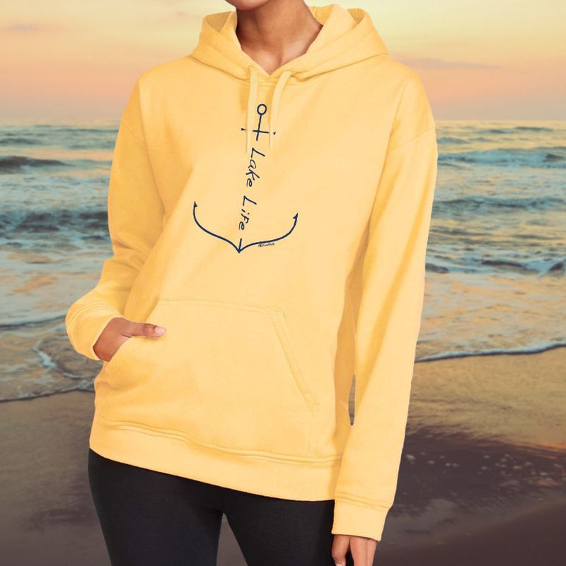 "Lake Life Anchor"Soft Style Relaxed Fit Hoodie