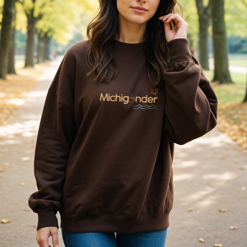 "Fall Michigander"Relaxed Fit Classic Crew Unisex Sweatshirt