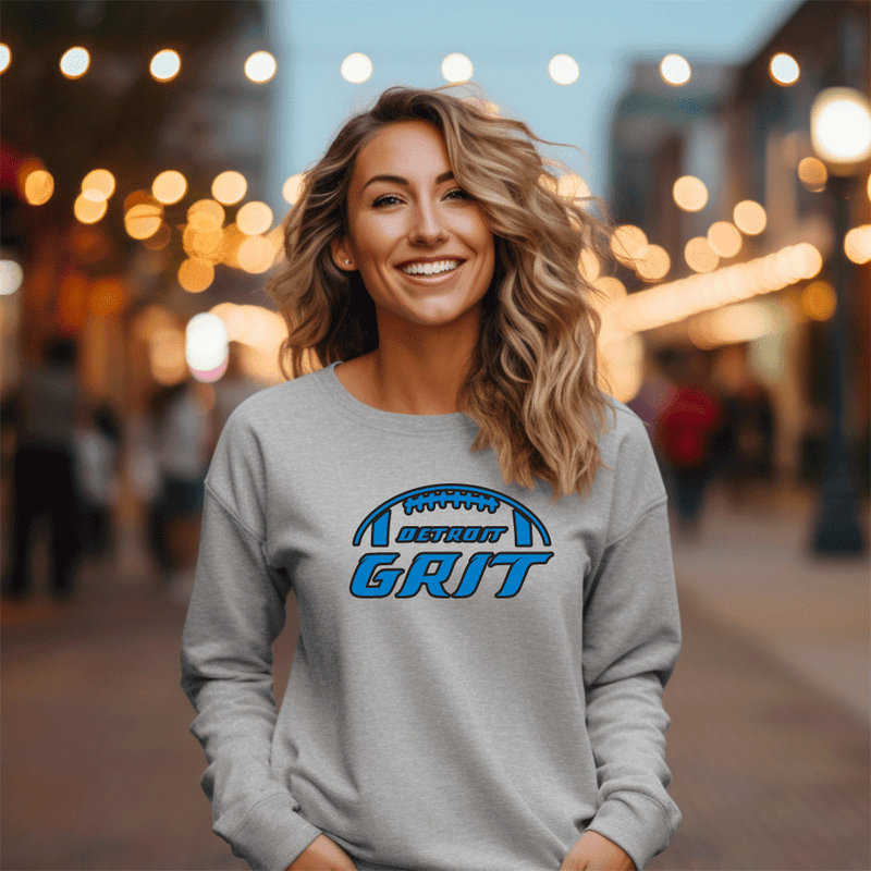 "Detroit Grit"Relaxed Fit Classic Crew Unisex Sweatshirt