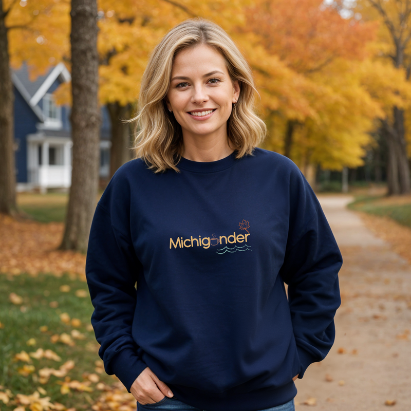 "Fall Michigander"Relaxed Fit Classic Crew Unisex Sweatshirt