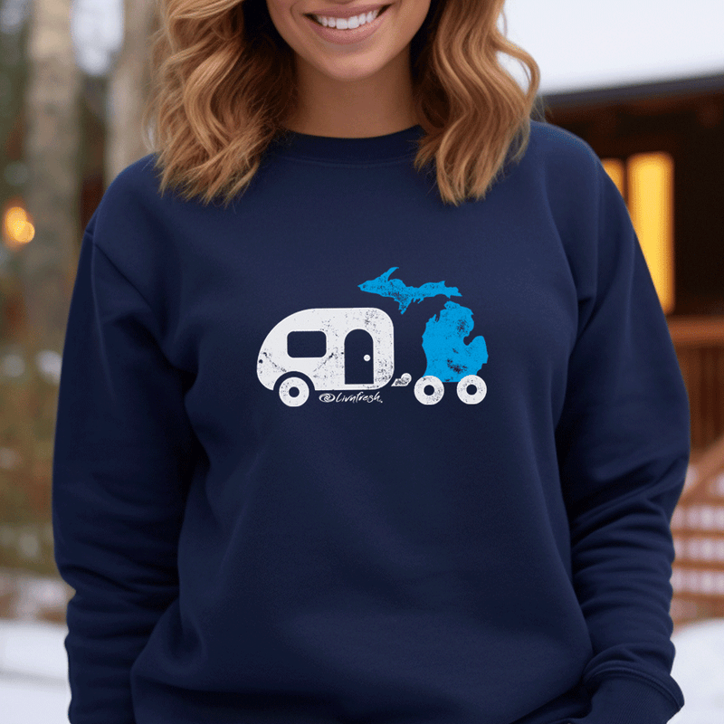 "Michigan Camper"Relaxed Fit Classic Crew Unisex Sweatshirt