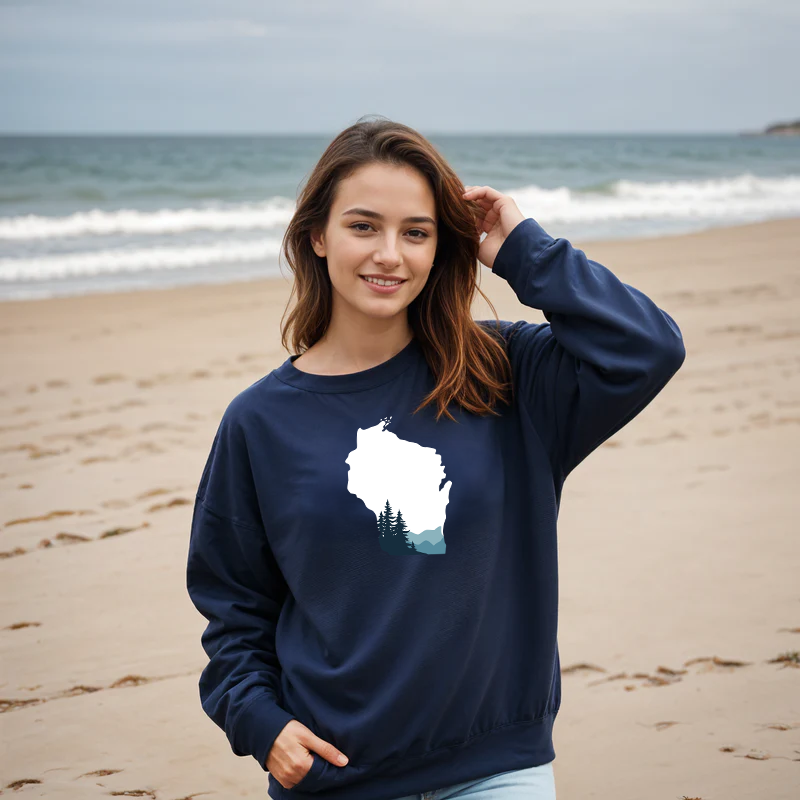 "Wisconsin Vista"Relaxed Fit Classic Crew Unisex Sweatshirt