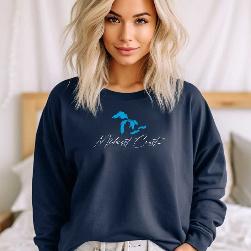 "Midwest Coast"Relaxed Fit Classic Crew Unisex Sweatshirt