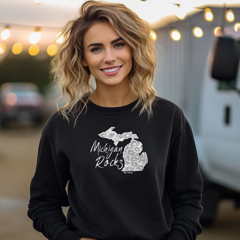 "Michigan Rocks Petoskey Stone"Relaxed Fit Classic Crew Unisex Sweatshirt
