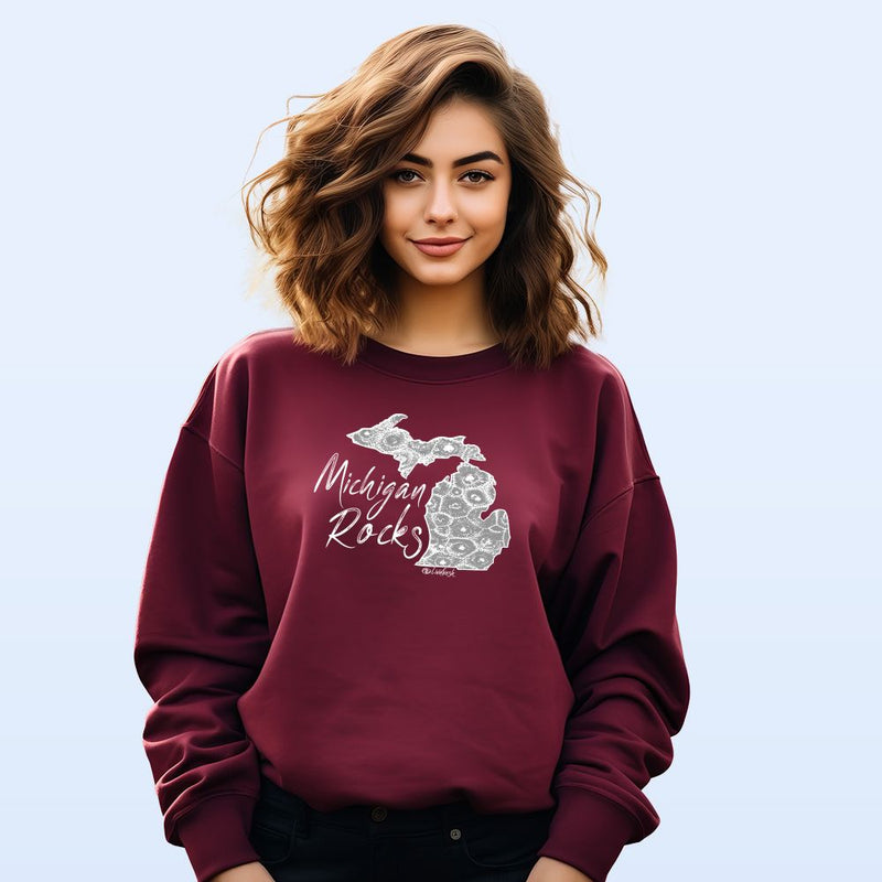 "Michigan Rocks Petoskey Stone"Relaxed Fit Classic Crew Unisex Sweatshirt