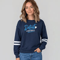 "Detroit Football"Women's Varsity Fleece Crew Sweatshirt