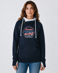 "America 250 Years"Women's Striped Double Hood Pullover