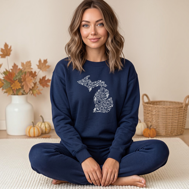 "Michigan Gobble"Relaxed Fit Classic Crew Unisex Sweatshirt
