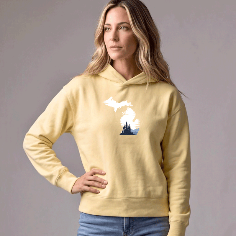 "Michigan Vista"Women's Midi Length Oversize Hoodie
