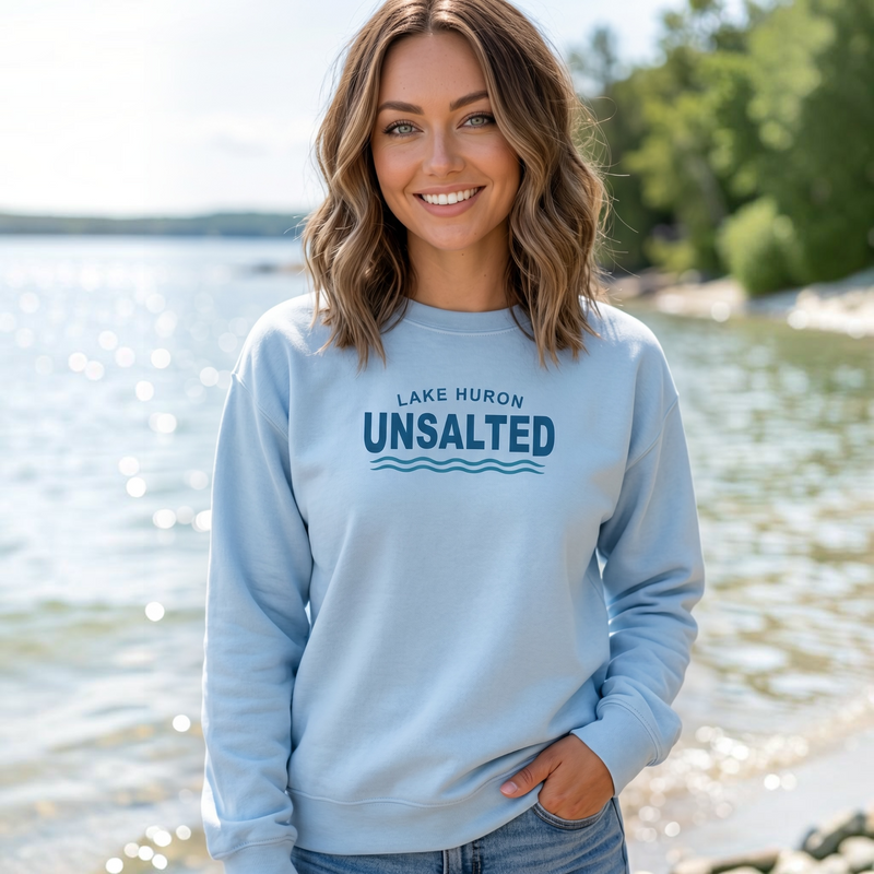 "Lake Huron Unsalted"Relaxed Fit Classic Crew Unisex Sweatshirt