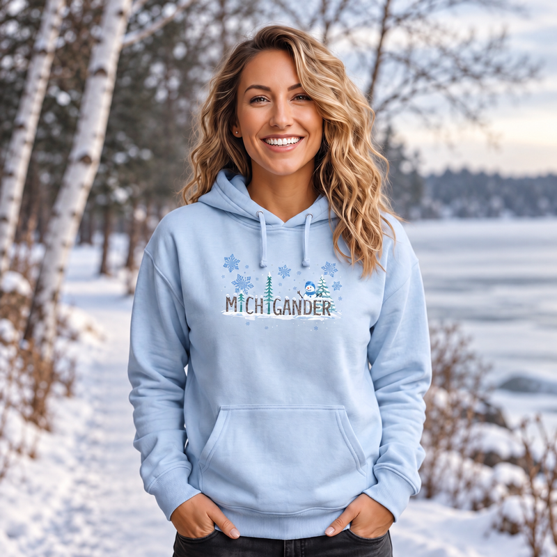 "Winter Michigander"Relaxed Fit Classic Unisex Hoodie