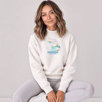 "Livin'The Dream In Michigan"Women's Mock Neck Sweatshirt