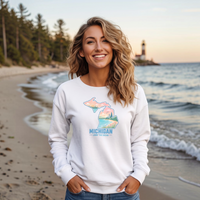 "Livin'The Dream In Michigan"Relaxed Fit Classic Crew Unisex Sweatshirt