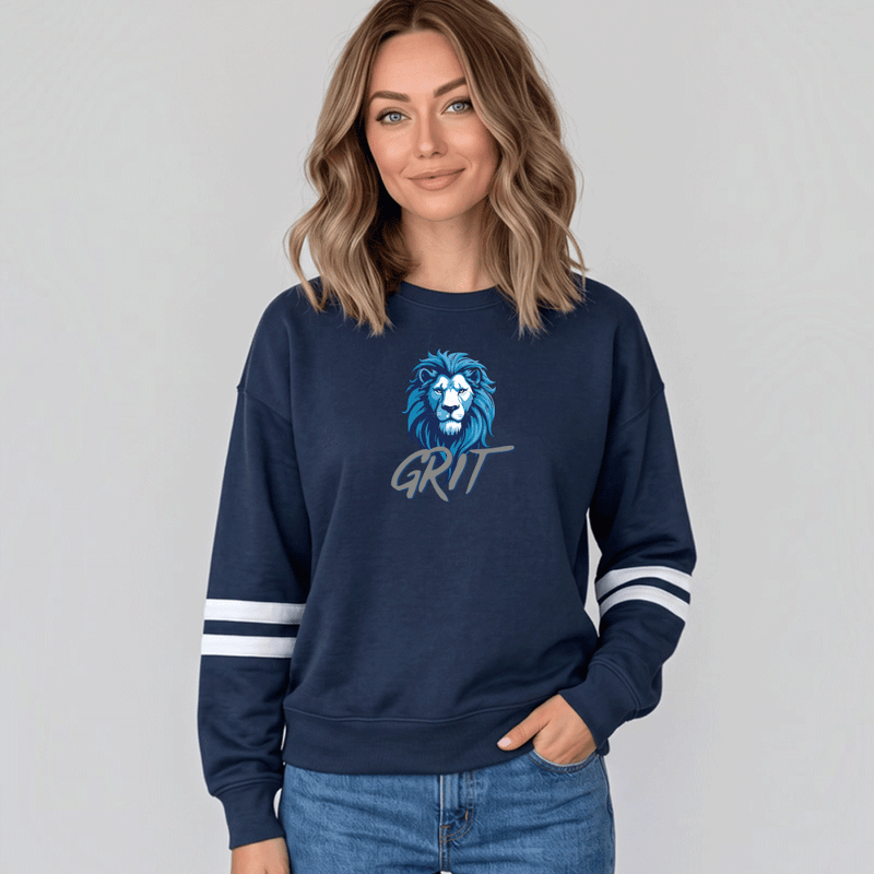 "Lion Grit"Women's Varsity Fleece Crew Sweatshirt