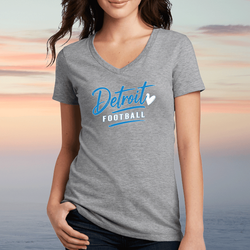"Detroit Football"Women's V-Neck