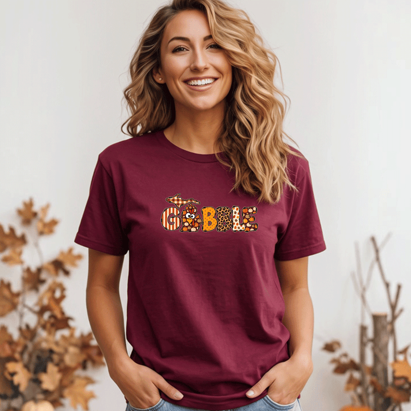 "Gobble Gobble"Relaxed Fit Crew Unisex T-Shirt