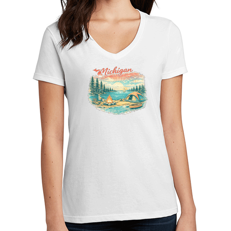 "Camp Michigan"Women's V-Neck
