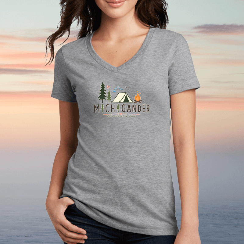 "Camp Michigander"Women's V-Neck