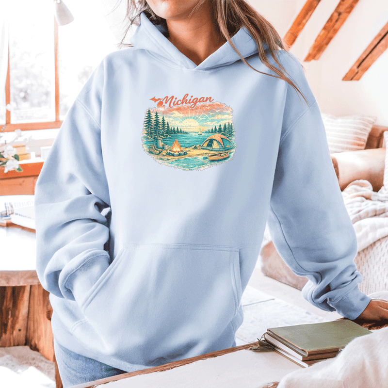 "Camp Michigan"Relaxed Fit Classic Unisex Hoodie