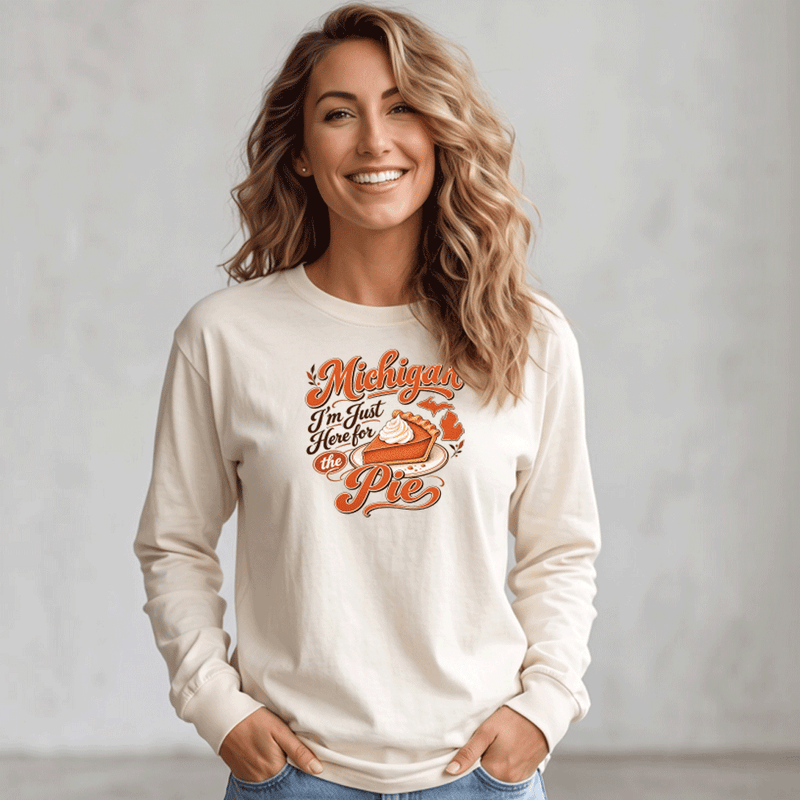 "Michigan Pie"Relaxed Fit Long Sleeve Unisex T-Shirt
