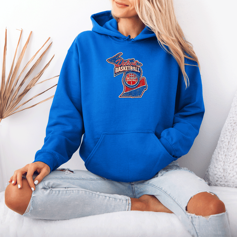 "Detroit Basketball"Relaxed Fit Classic Unisex Hoodie