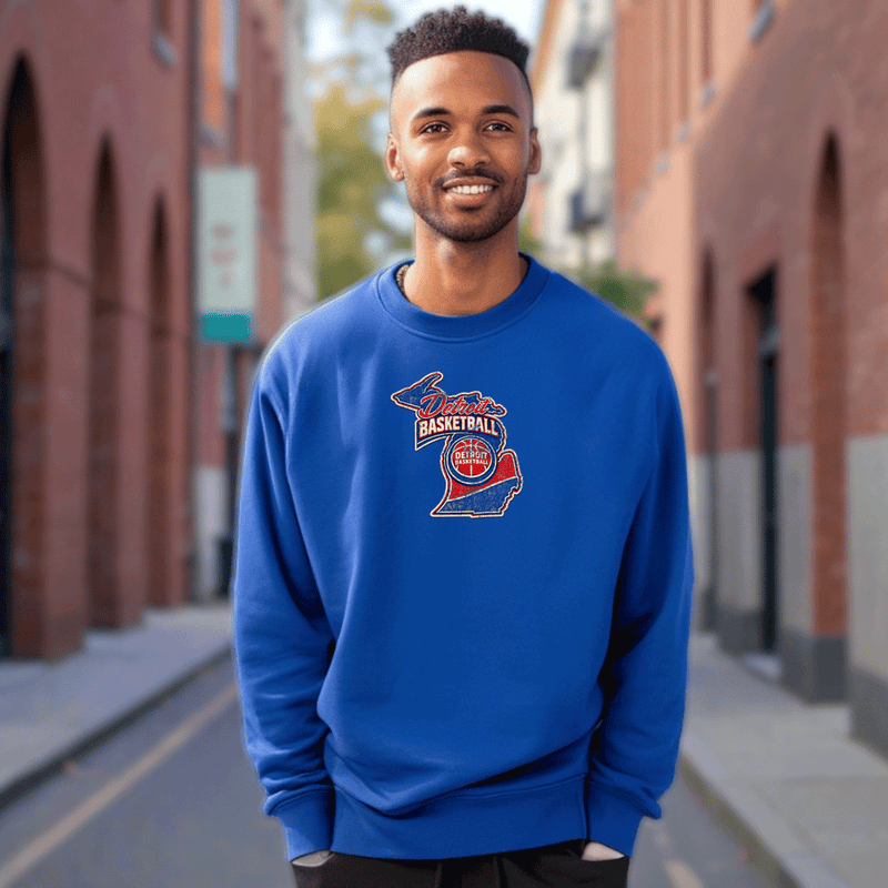 "Detroit Basketball"Men's Classic Crew Sweatshirt