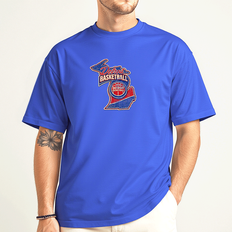 "Detroit Basketbaall"Men's Crew T-Shirt