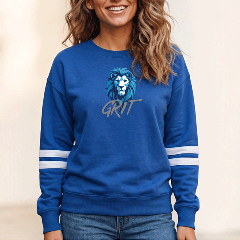 "Lion Grit"Women's Varsity Fleece Crew Sweatshirt