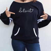 "Detroit Pride"Women's Varsity Fleece Crew Sweatshirt